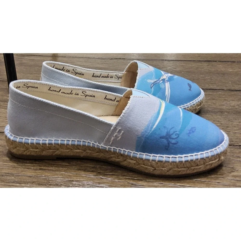 Ocean Core Espadrilles Shoes Womens 7 EU 38 NEW Granny Coastal Nautical Blue